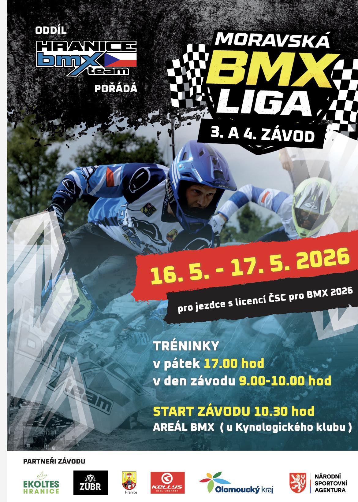 Pozvánka: 3. a 4. kolo České a Moravské BMX ligy